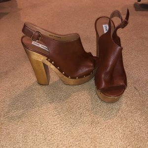 Steve Madden wooden block wedge heel